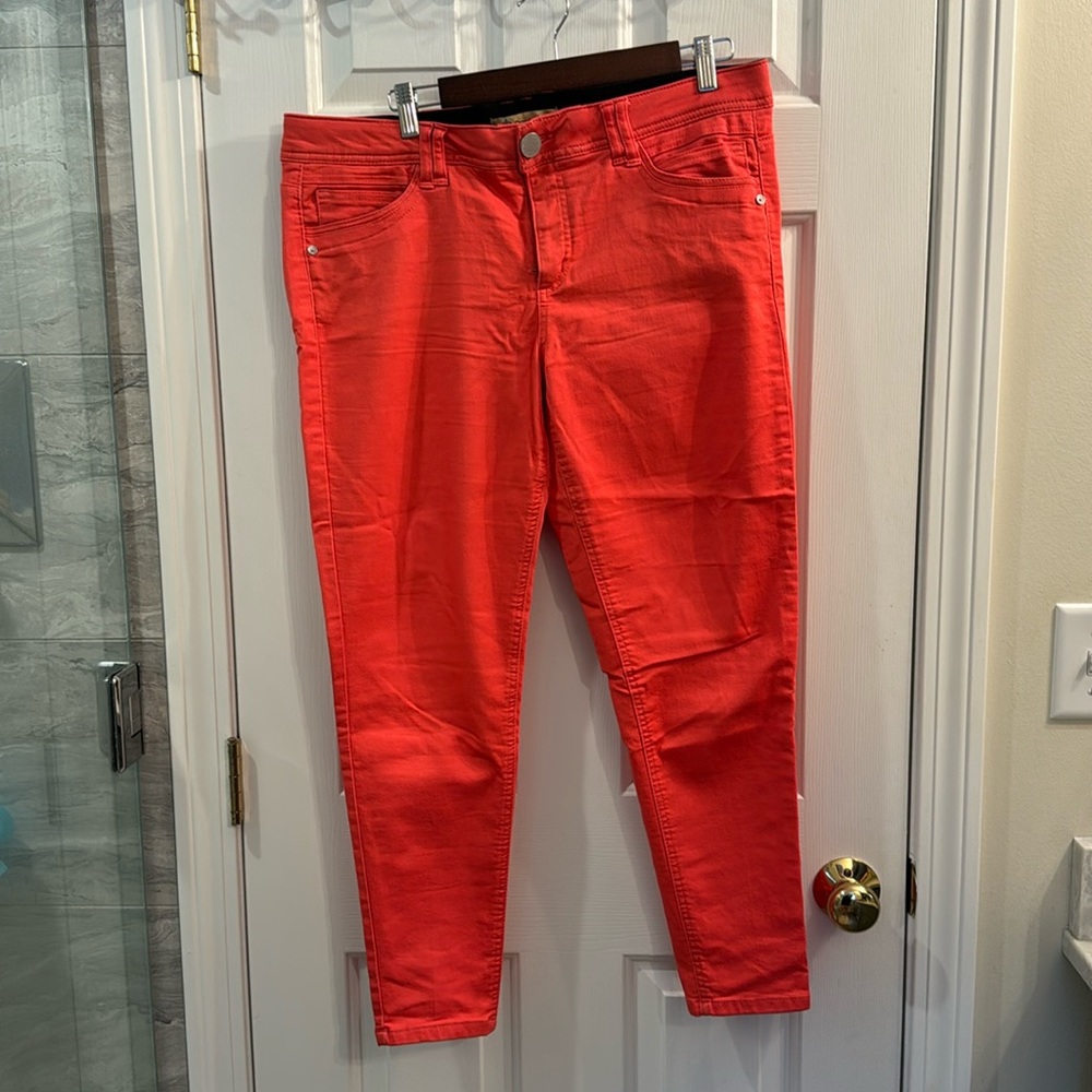 Reddish Orange Democracy Skinny Pants
